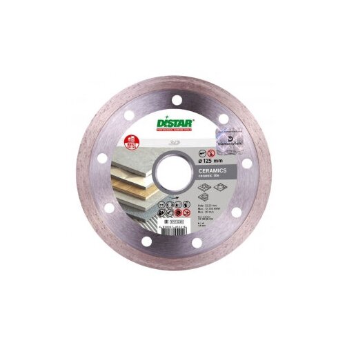 Алмазные диски DiStar Алмазный диск по керамограниту, плитке, кафелю 125 мм Ceramics DiStar 3D