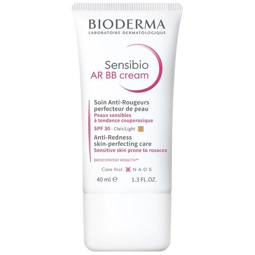 ВВ-крем для кожи с покраснениями и розацеа тонирующий SPF30 AR Sensibio Bioderma/Биодерма 40мл