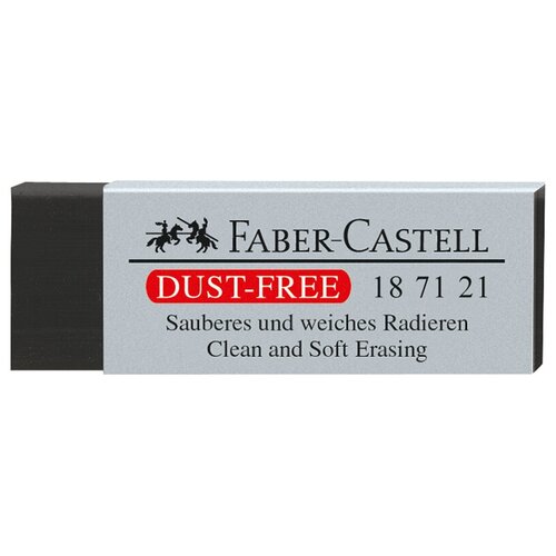 Ластик Faber-Castell Dust-Free (прямоугольный, картонный футляр, 63x22x11мм, черный) 1шт. (187121)