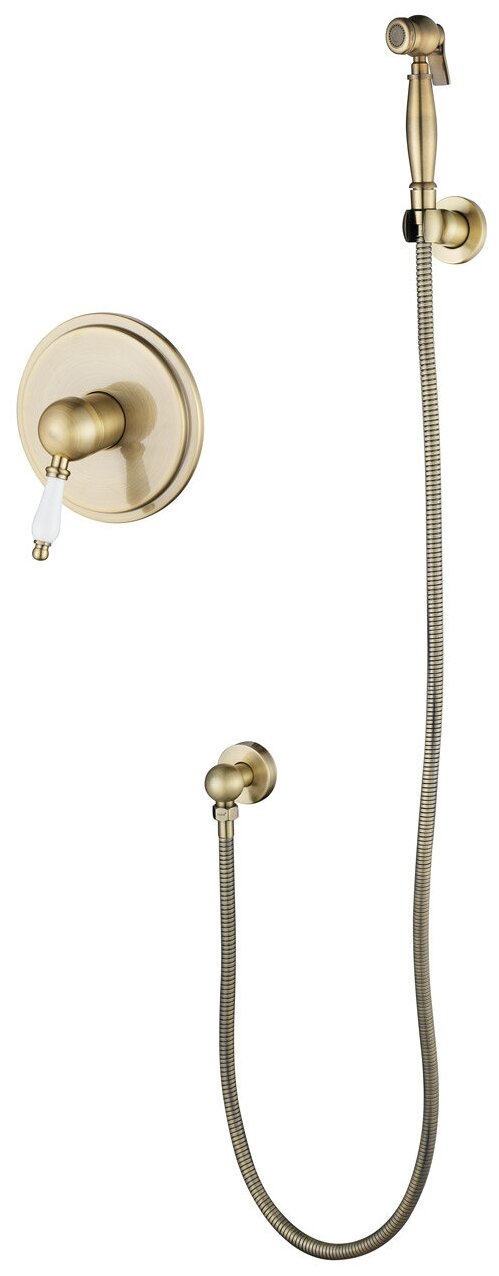 Смеситель для душа скрытый монтаж Kaiser Vincent 31017-1 Bronze с гигиеническим душем