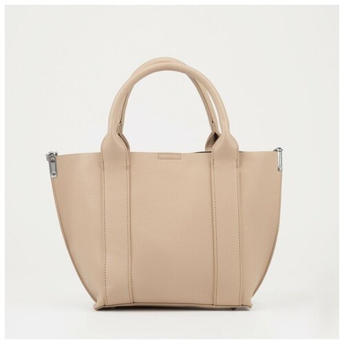 фото Сумка-тоут на молнии, цвет бежевый нет бренда