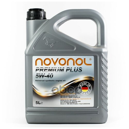 NOVONOL Novonol Масло Моторное Premium Plus 5w-40 (1л) C3-12 / Sn/Cf Bmw Ll-04 / Mb 229.51 / Vw 502.00/5