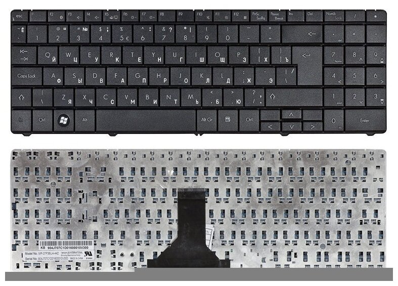 Клавиатура для ноутбука Packard Bell AEPB5P00010 черная 2330₽