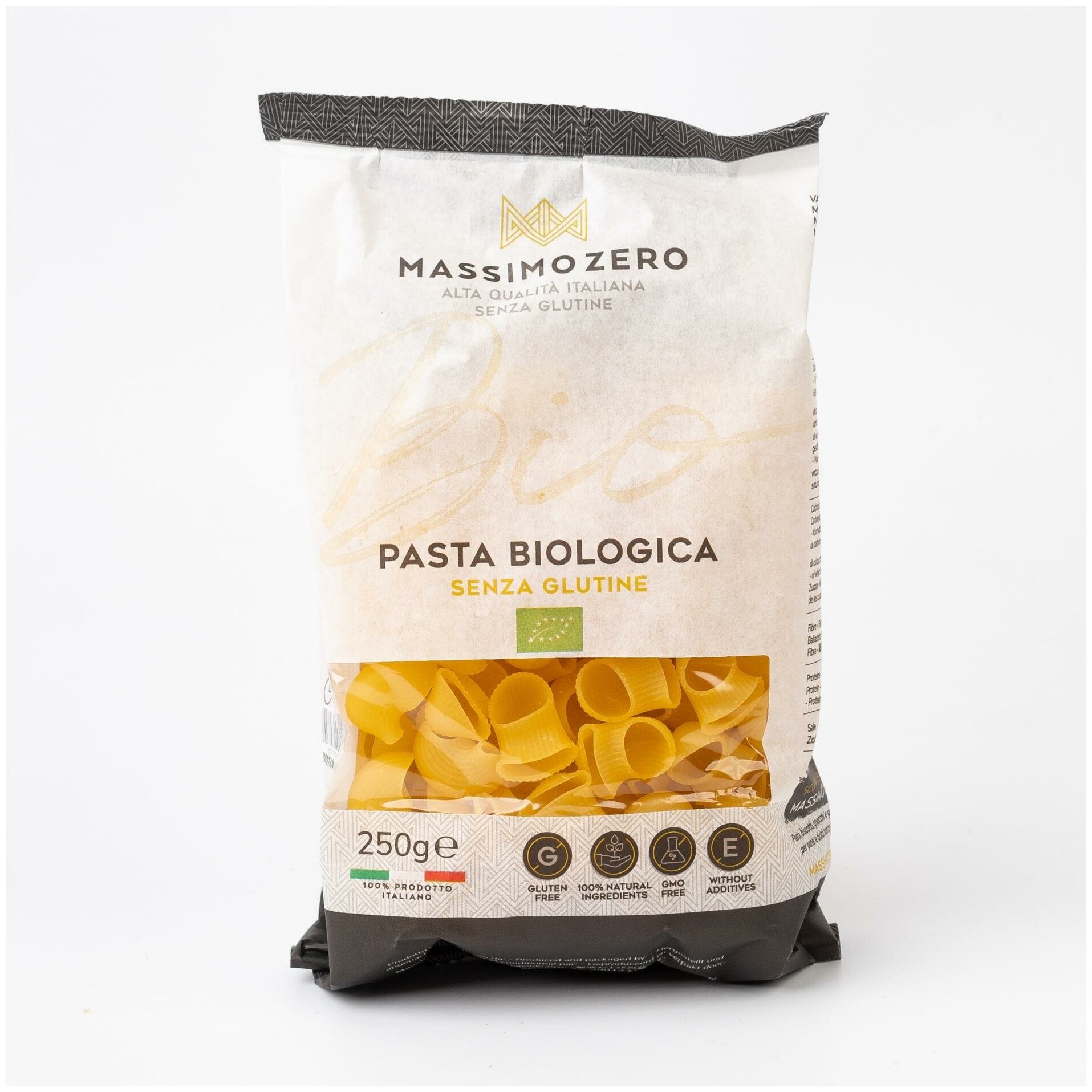 Пипе ригате Massimo Zero органические из кукурузы и риса, Италия, 250г (органик, без глютена) - фотография № 2
