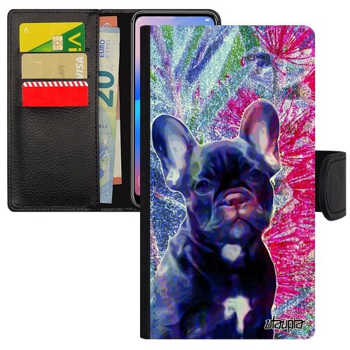 фото Ударопрочный чехол книжка на телефон // iphone 7 plus // "бульдог" зверь щенок, utaupia, фуксия