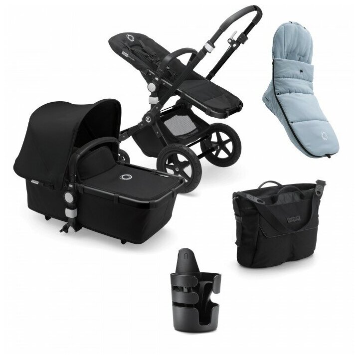 Коляска 2 в1 Bugaboo Cameleon3 Plus Complete Black/Black-Black 230162ZW01 + набор зимний VAPOR BLUE