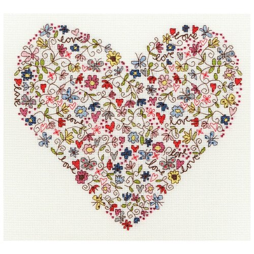 Набор для вышивания Love Heart (Любимое сердце) 24 x 26 см Bothy Threads XKA1