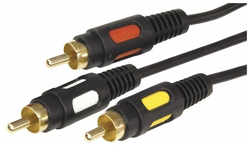 Кабель REXANT 3 RCA m - 3 RCA m 17-0212 Gold