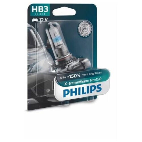фото Лампа hb3 12v- 60w (p20d) (+150% света+увелич. срок службы) x-treme vision pro150 блистер (1шт) philips