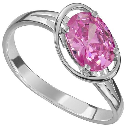 Кольцо Lazurit Online, серебро, 925 проба, родирование, нанокристалл, размер 16, розовый