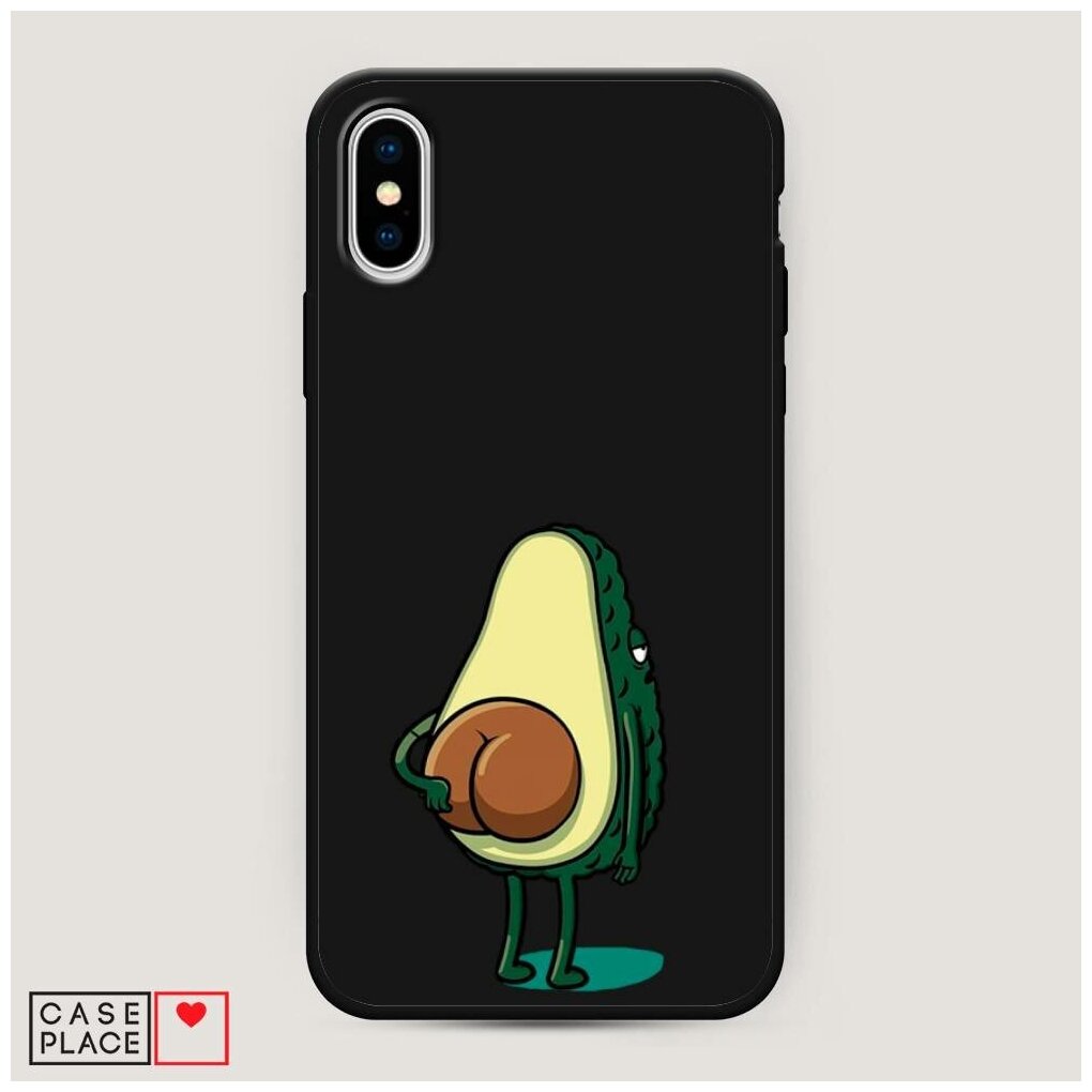 Матовый силиконовый чехол "Попа авокадо" на Apple iPhone XS Max (10S Max) / Айфон Иск Эс Макс