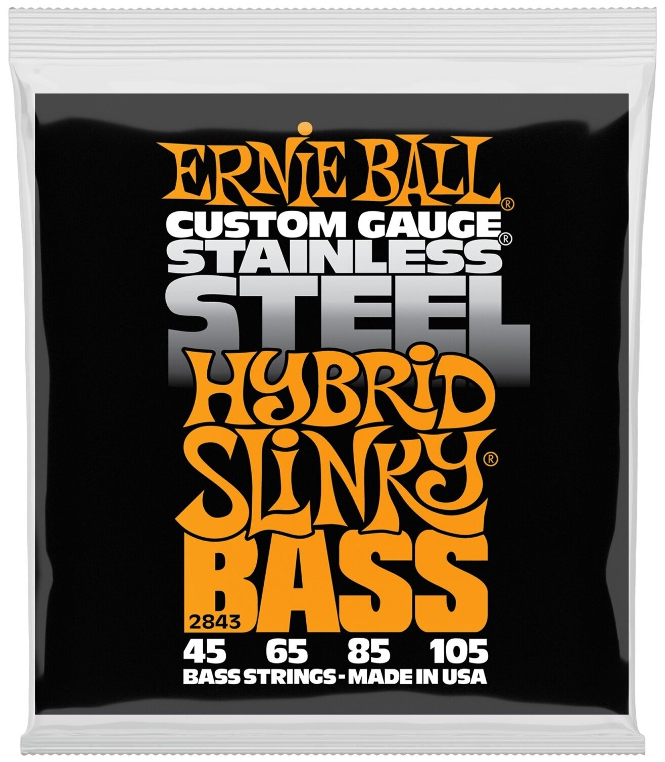 ERNIE BALL 2843 Stainless Steel Slinky Hybrid 45-105 Струны для бас-гитары