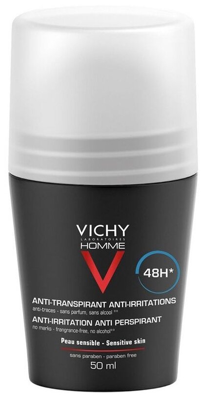 Дезодорант Vichy (Виши) антиперспирант для чувствительной кожи Homme 48 ч. 50 мл L'Oreal Vichy - фото №1