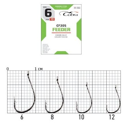 Крючки Cobra FEEDER сер. CF205 разм.006