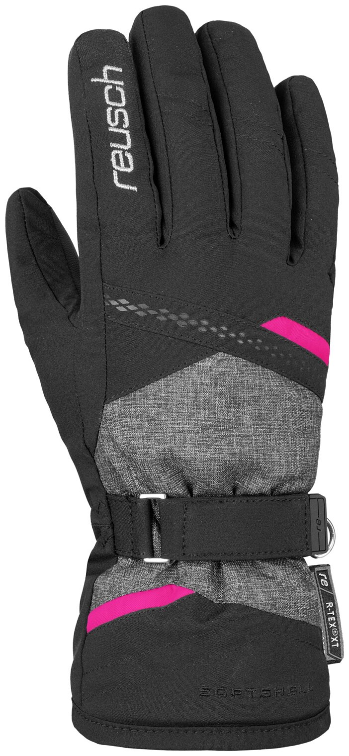 Перчатки горнолыжные REUSCH Hannah R-Tex Xt Black/Black Melange/Pink Glo (inch (дюйм):7,5) 