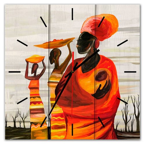 фото Настенные часы африканки 50х50 см дом корлеоне