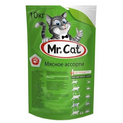 Сухой корм для кошек Mr.Cat Мясное ассорти 10 кг