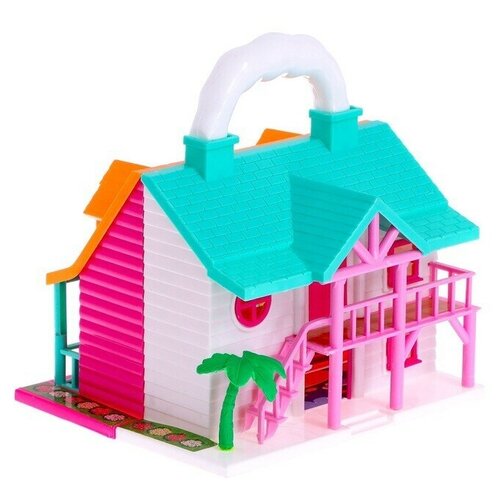 фото Пластиковый домик для кукол коттедж 2в1, складной с мебелью, микс 4805383 . 1 toy