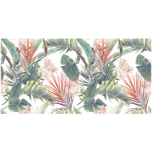 Фотообои Уютная стена Паттерн тропических цветов 540х270 см Виниловые Бесшовные (единым полотном)