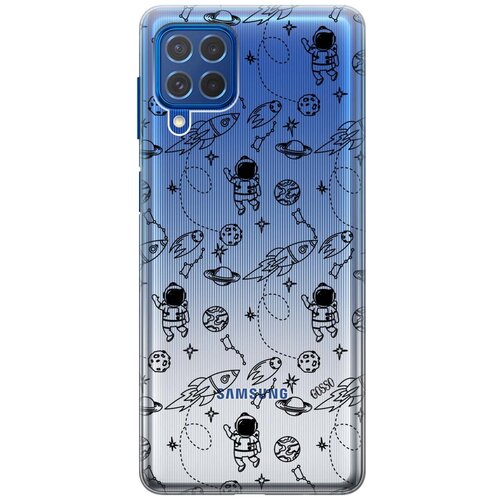 фото Ультратонкий силиконовый чехол-накладка transparent для samsung galaxy m62 с 3d принтом "space" gosso
