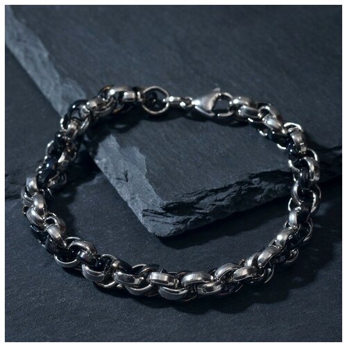 фото Queen fair браслет мужской "стальной" сплетения, цвет серебро, 21,5см