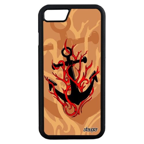 фото Качественный чехол на телефон // apple iphone 7 // "якорь" гавань тельняшка, utaupia, бежевый