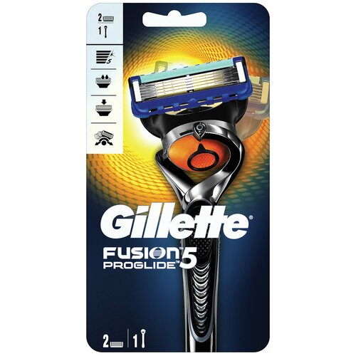 Бритва GILLETTE (Жиллет) Fusion ProGlide, с 2 сменными кассетами, для мужчин