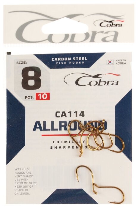 Крючки Cobra ALLROUND серия CA114 №8 10 шт.
