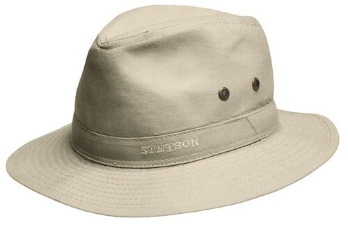 Шляпа федора STETSON, хлопок, размер 57, бежевый