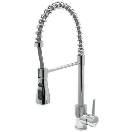 Смеситель для кухни из нержавеющей стали Vanhausen VN15.235.000 поворотный, однорычажный с гибким изливом с функцией 