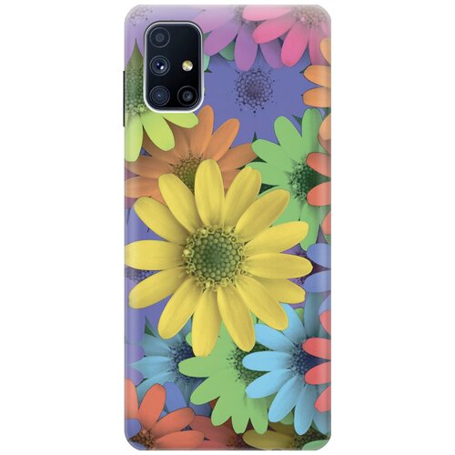 фото Силиконовый чехол на samsung galaxy m51 / самсунг м51 с принтом "букет из разнозветных ромашек" gosso