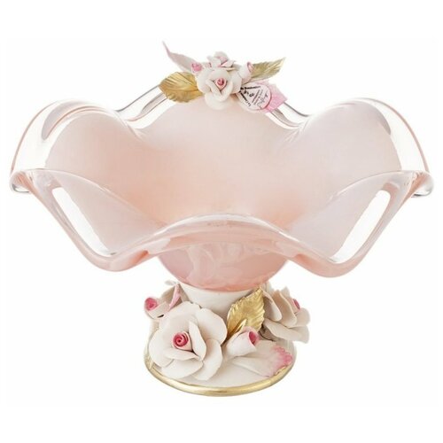 Конфетница White Cristal 14 см розовая