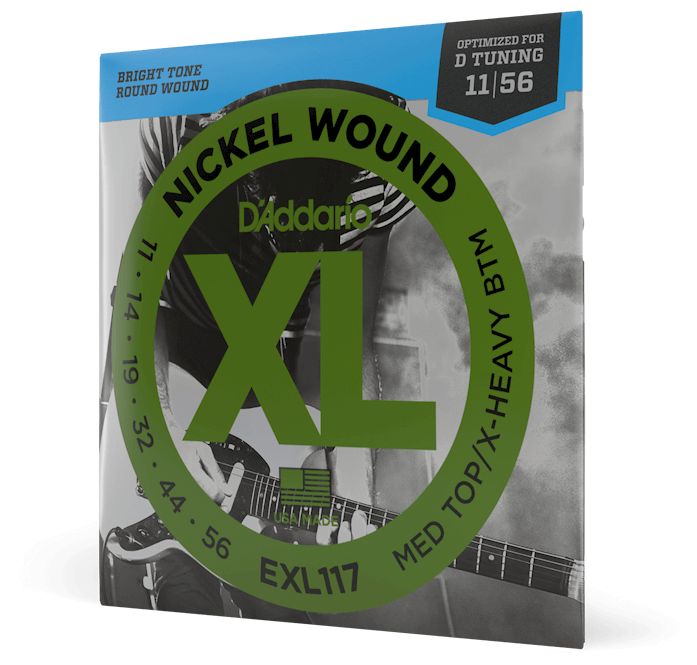 Струны для электрогитары D'Addario EXL117 Medium Top Extra-Heavy Bottom Nickel Wound 11-56