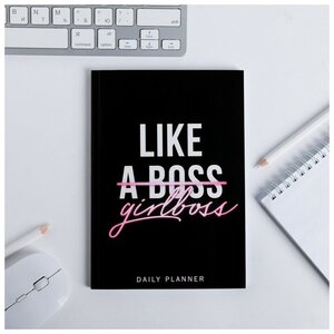 Ежедневник в тонкой обложке "Like girlboss" А5, 80 листов / Подарок