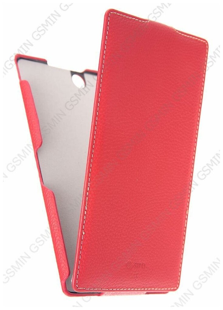 Кожаный чехол для Sony Xperia Z Ultra Sipo Premium Leather Case - V-Series (Красный)