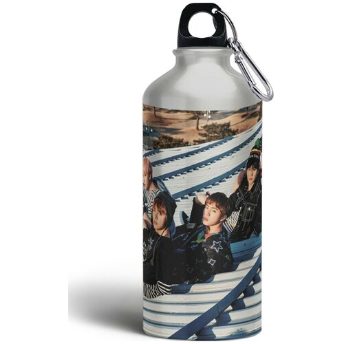 Бутылка спортивная/туристическая фляга музыка BTS бтс (Джимин, Шуга, Намджун) - 8607