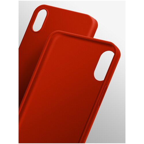 Чехол на Apple iPhone X/Xs (Эпл Айфон Х/Хс) силиконовый красный матовый бампер, Brozo чехол накладка для iphone x xs hoco light tpu черная стекло