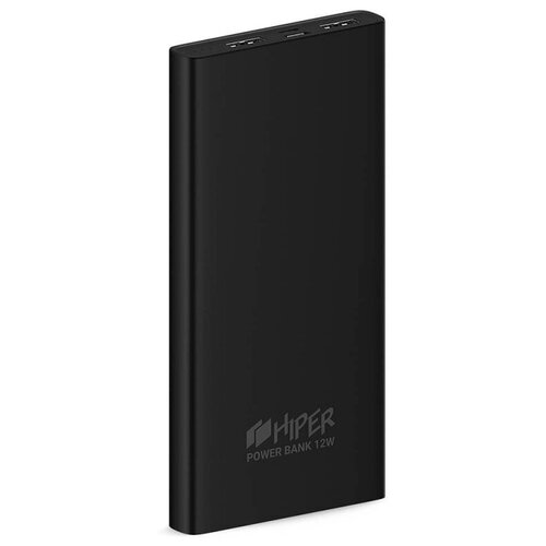 фото Внешний аккумулятор 10000 mah, 2xusb+type-c, hiper, чер, metal 10k