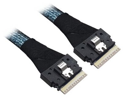 Кабель Broadcom Cable, Slimline SASx8 (SFF8654) -to- Slimline SASx8 (SFF8654)+ SFF9402, 1M