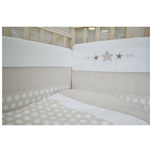 фото Бортик в кроватку forest kids little stars mint