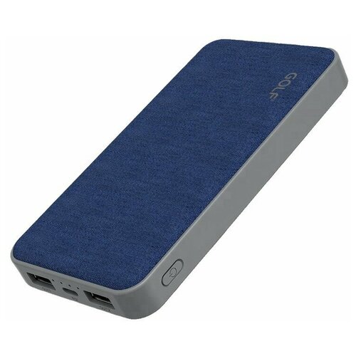 фото Внешний аккумулятор golf g31/ 10000 mah + кабель micro usb /in micro usb /out usb 1 а, 2.1a/ голубой