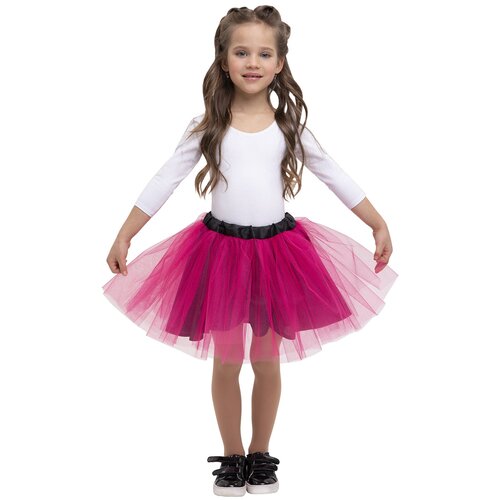 Школьная юбка Вестифика, размер 30, черный, фуксия школьная юбка вестифика размер 30 фиолетовый
