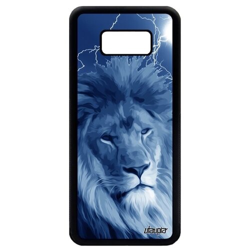 фото Противоударный чехол на смартфон // galaxy s8 plus // "лев" хищник самец, utaupia, голубой