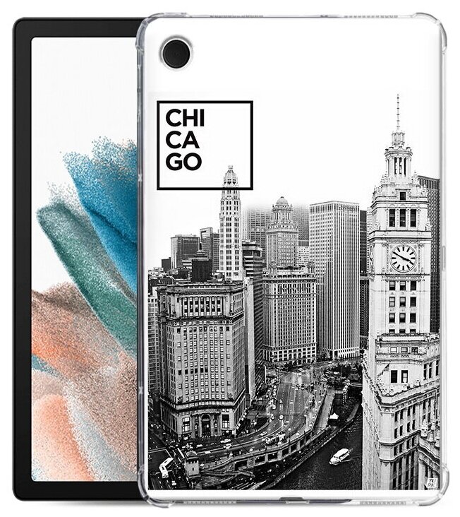 Чехол задняя-панель-накладка-бампер MyPads черно белый чикаго для Samsung Galaxy Tab A8 10.5 2021 (SM-X200N) противоударный