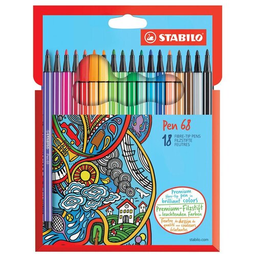 Фломастеры Pen 68, 18 цветов