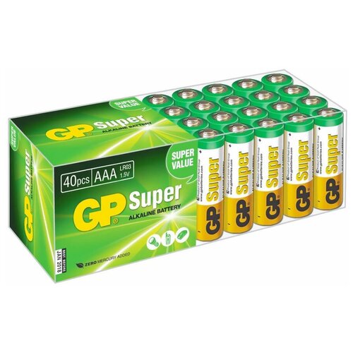 Батарея GP Super Alkaline 24A LR03 AAA (40шт) батарея gp super alkaline 24a lr03 aaa промо 8 4 12шт gp 24a8 4 2cr12