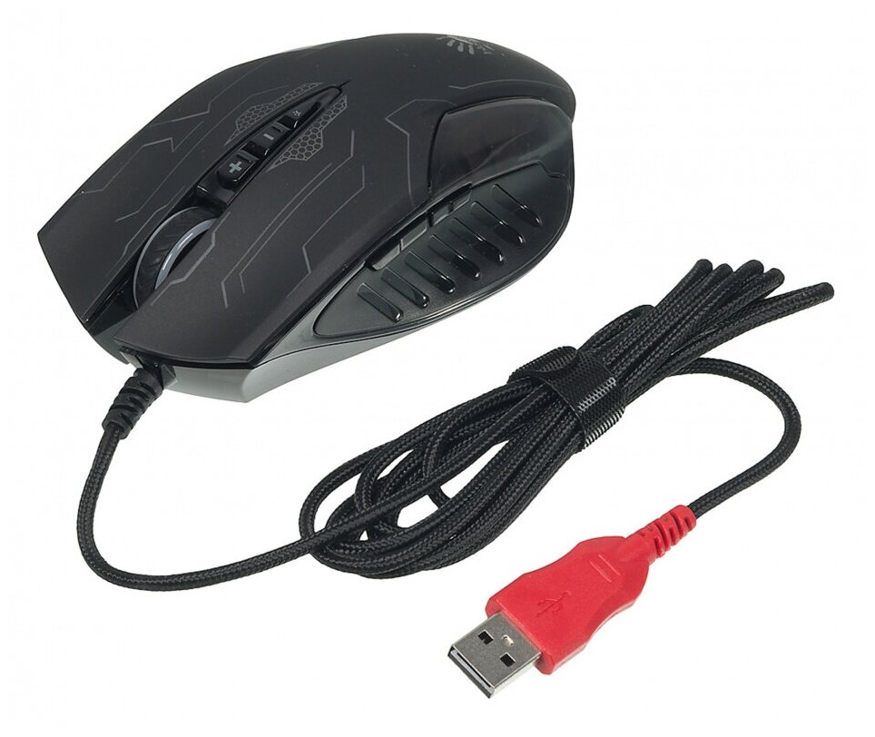 Мышь A4Tech Bloody Q51 черныйрисунок оптическая 3200dpi USB3.0 8but - фотография № 8