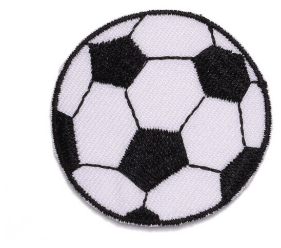 Термонашивка футбольный мяч большой 4.5cm. / декор для одежды / нашивка / термоапликация / заплатка на одежду