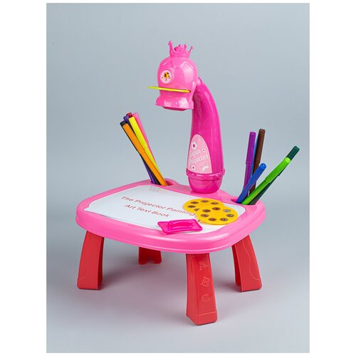 фото Детский столик для рисования с проектором, розовый mister box