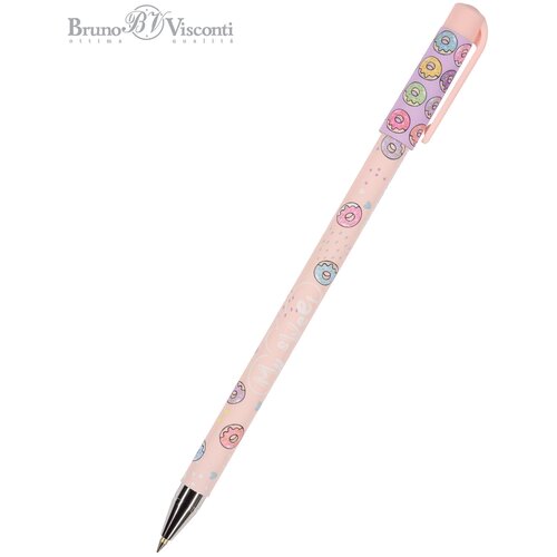 Ручка BrunoVisconti, шариковая, 0.5 мм, синяя, HappyWrite «разноцветные пончики», Арт. 20-0215/52